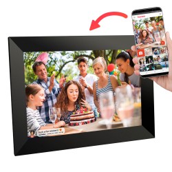 Frameo 10.1 Inch WiFi Digital Picture Frame with 32GB Storage, HD IPS Touch Screen, Auto-Rotate, Wall Mountable